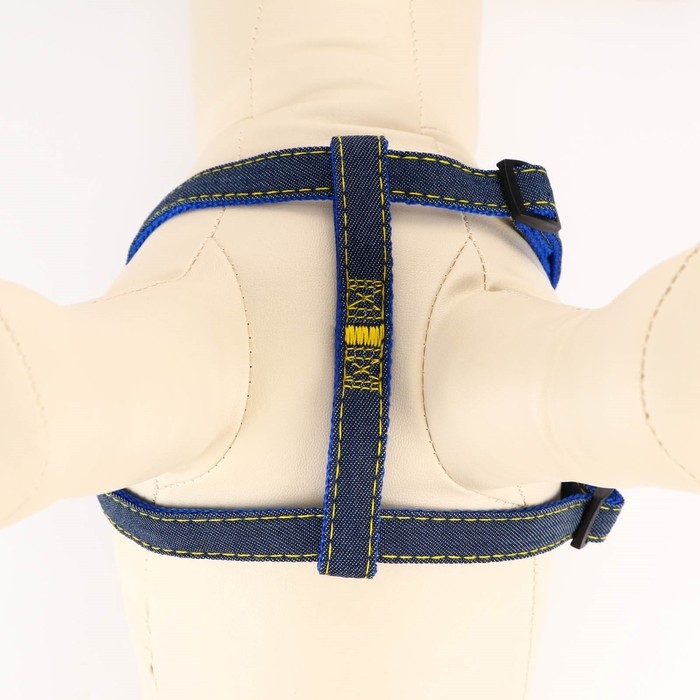 Шлейка Шлейка "Джинс", синий подклад, ширина 1,5 см, ОШ 35-50 см, ОГ 35-50 см