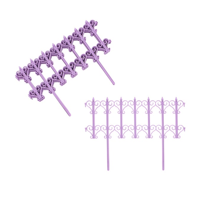 Ограждение декоративное, 25 × 180 см, 5 секций, пластик, сиреневое «Классика»