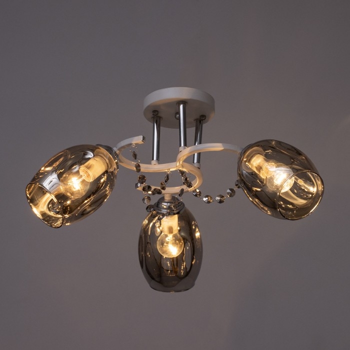 Люстра Люстра "Айлин" 3х60вт Е14 Белый,хром 55х55х20см