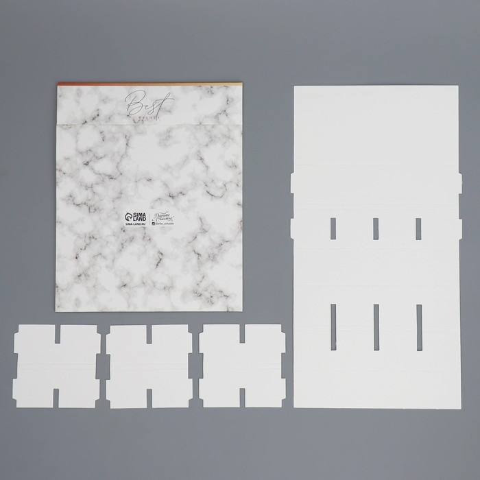 Коробка под 8 конфет и шоколад с ячейками, кондитерская упаковка, «Мрамор» 18 х 18 х 4 см Коробка под 8 конфет и шоколад с ячейками, кондитерская упаковка, «Мрамор» 18 х 18 х 4 см