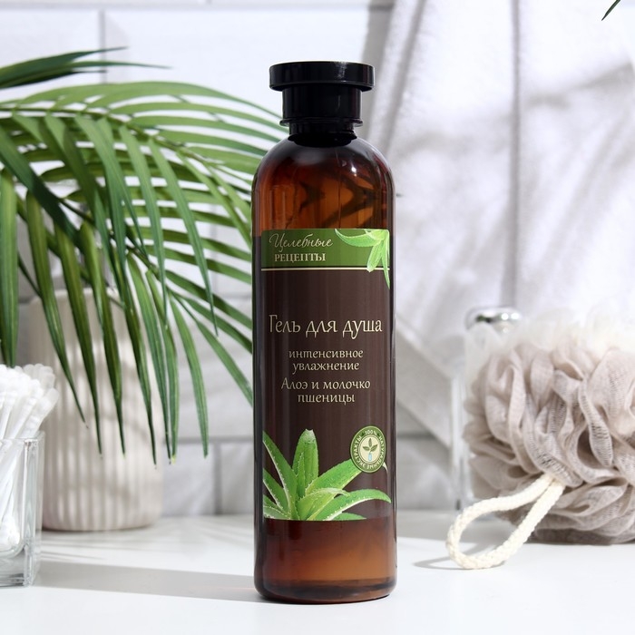 Гель для душа Целебные рецепты  Гель для душа Целебные рецепты "Алоэ и молочко пшеницы", 400 мл