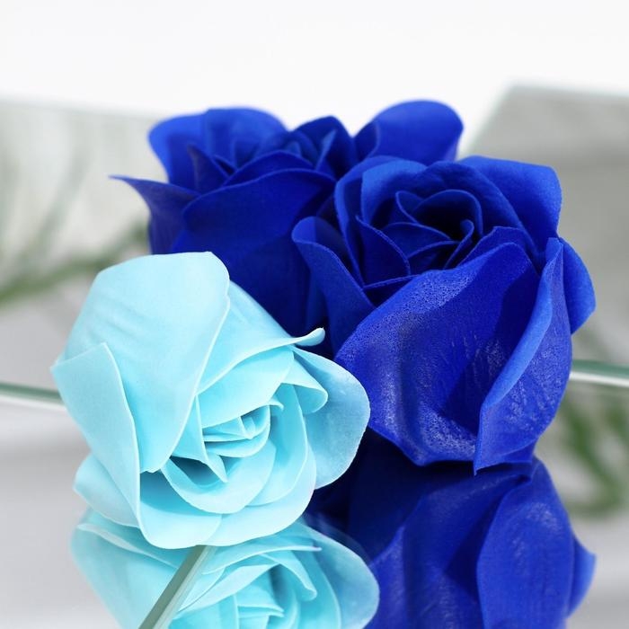 Мыльные розочки, бирюзовые и синие, набор 11 шт. Мыльные розочки, бирюзовые и синие, набор 11 шт.