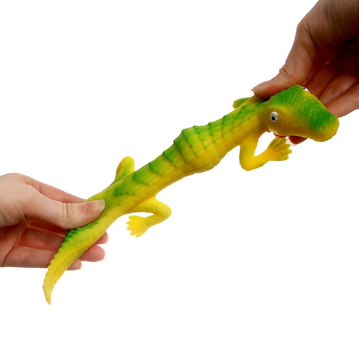 Антистресс сквиш мялка «Крокодил», с песком, цвета МИКС, в шоубоксе, тянучка