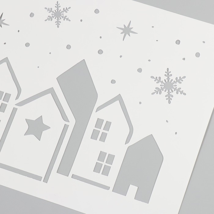 Трафарет пластиковый Трафарет пластиковый "Пряничные домики", размер 16х24 см