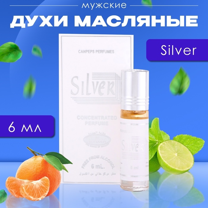 Духи масляные мужские Silver, 6 мл Духи масляные мужские Silver, 6 мл