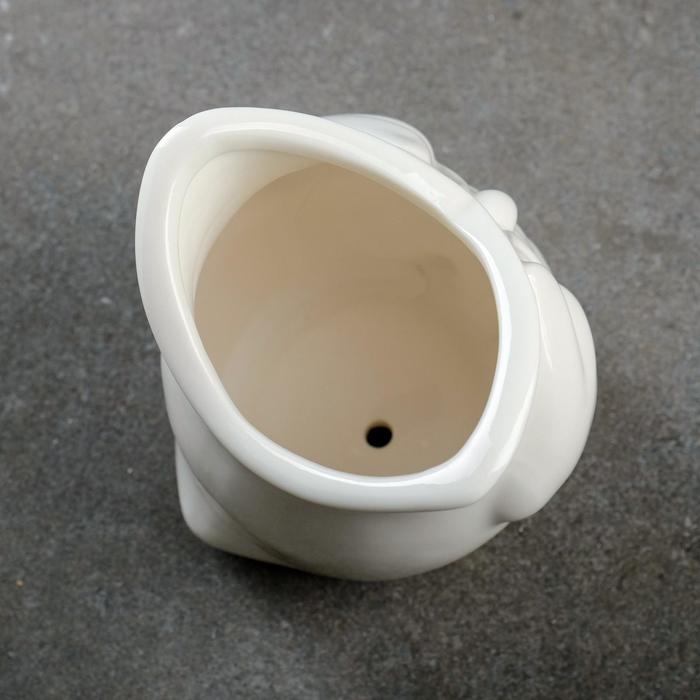 Горшок Горшок "Сова Букля" белый, 9,5х9см