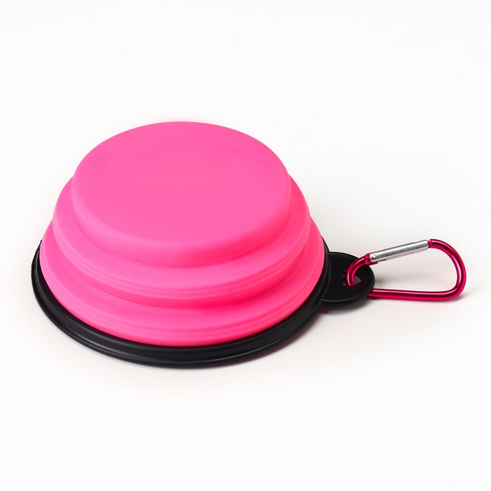 Миска силиконовая, складная, 250 мл, 11 см, розовая