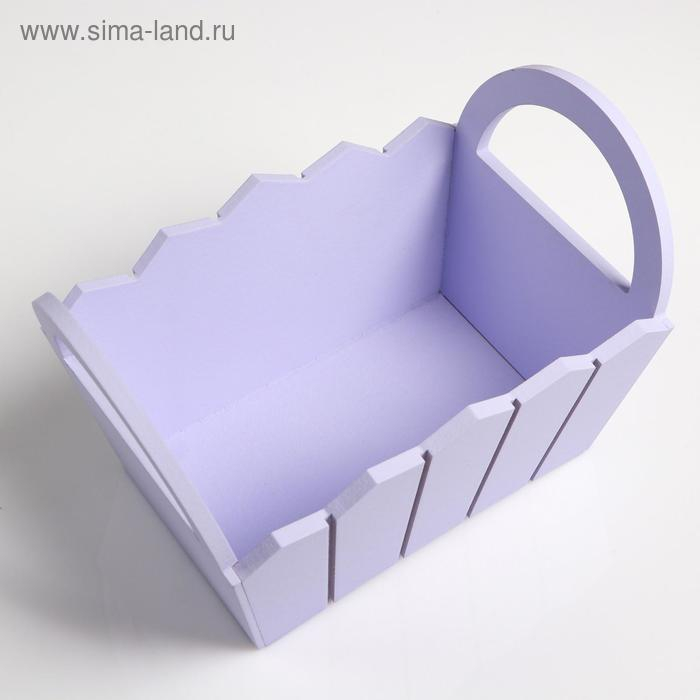 Кашпо деревянное 25×16×17 см  Кашпо деревянное 25×16×17 см "Мария", ручки боковые, МДФ, лаванда