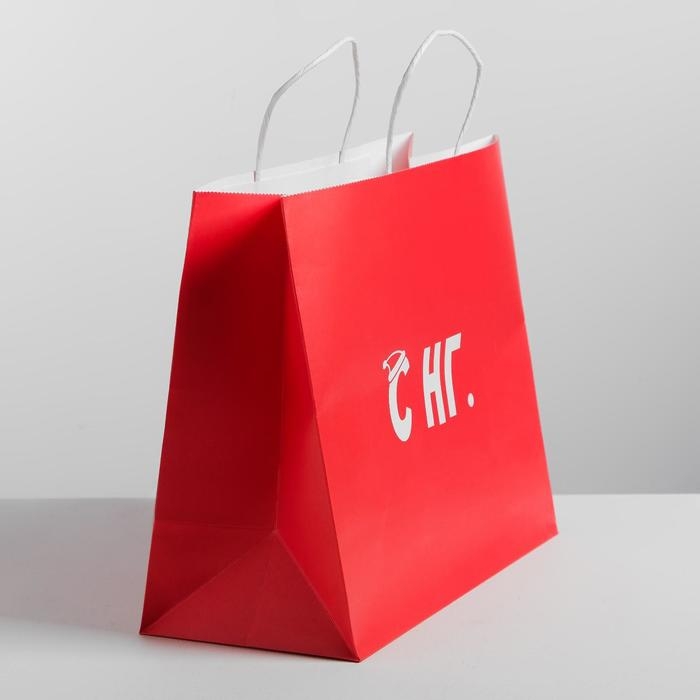 Пакет подарочный новогодний крафт «С НГ», 32 х 28 х 15 см, Новый год Пакет подарочный новогодний крафт «С НГ», 32 х 28 х 15 см, Новый год