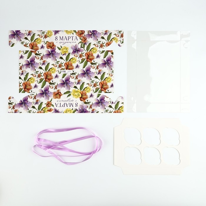 Коробка для капкейка «Ирисы», 23 х 16 х 7.5 см Коробка для капкейка «Ирисы», 23 х 16 х 7.5 см