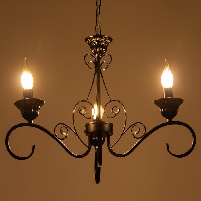 Люстра Люстра "Азазель" 3xE14 40Вт черно-золотой 57х57х39,5-98 см BayerLux