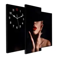 Часы-картина настенные, модульные &laquo;Девушка&raquo;, бесшумные, 58&times;78 см, триптих