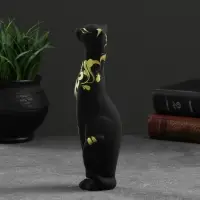 Фигурка керамика &laquo;Кошка Багира прямая&raquo;, чёрный, 6&times;6&times;21 см