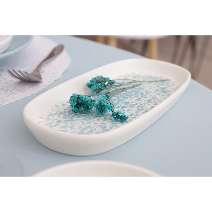 Блюдо сервировочное фарфоровое Magistro &laquo;Лунный океан&raquo; 21,5&times;10&times;2,2 см