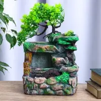 Фонтан настольный &laquo;Мельница на камнях под деревом&raquo;, 12&times;18&times;29 см, с подсветкой, без шарика