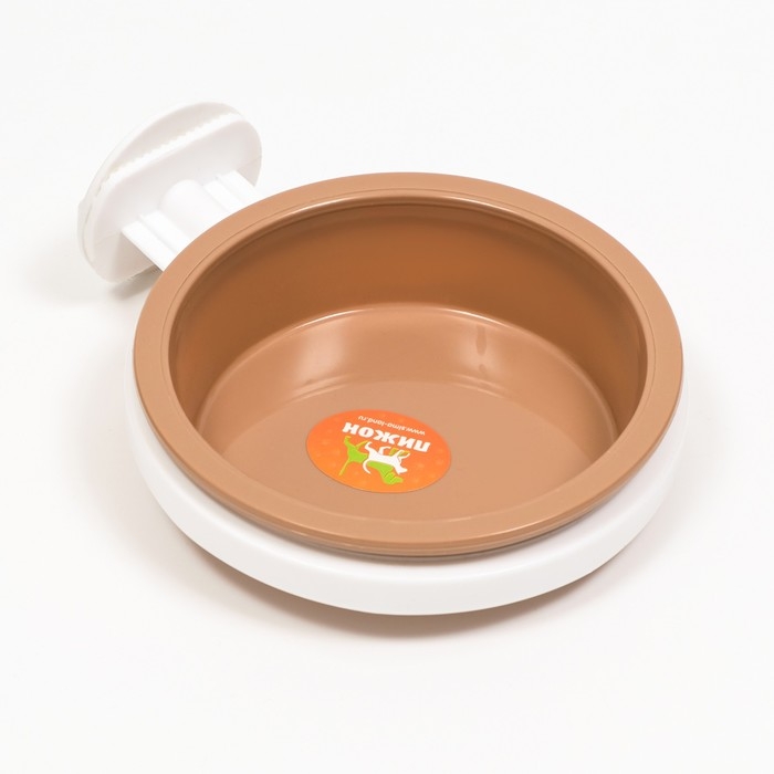 Миска съемная с креплением для клетки, 350 мл, коричневый Миска съемная с креплением для клетки, 350 мл, коричневый