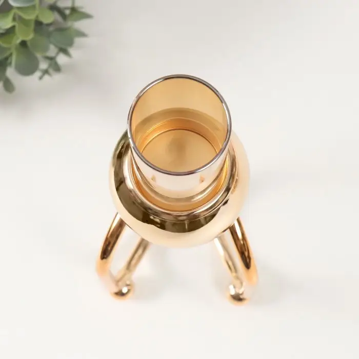 Подсвечник на 1 свечу &laquo;Сервилия&raquo;, под золото, d=4.5 см, 11&times;11&times;34.7 см