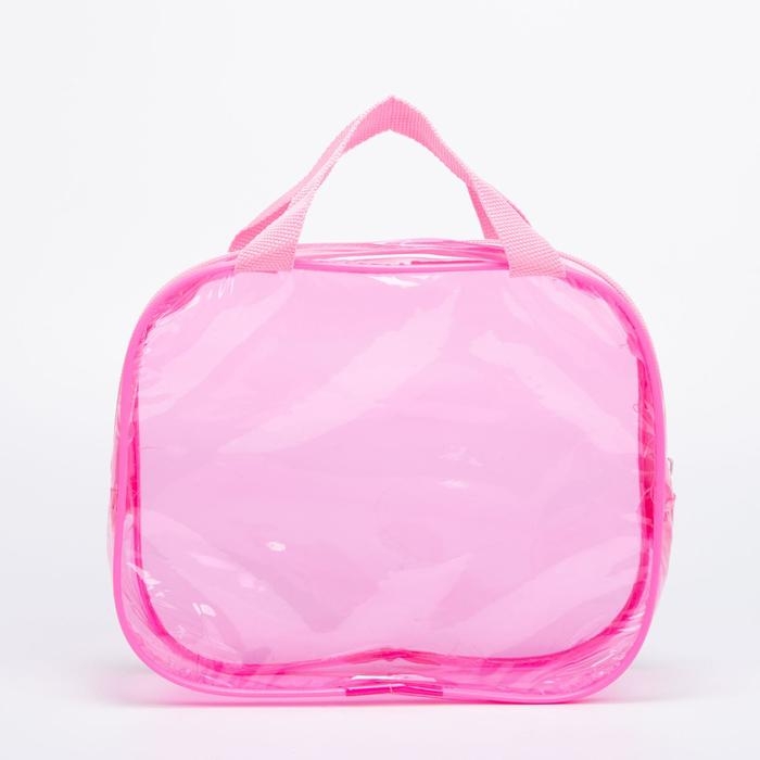 Косметичка на молнии, с ручками, цвет розовый Косметичка на молнии, с ручками, цвет розовый
