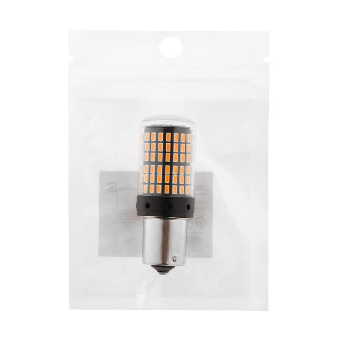 Автолампа светодиодная PY21W 1156, 144 SMD, 12 В, свет оранжевый Автолампа светодиодная PY21W 1156, 144 SMD, 12 В, свет оранжевый