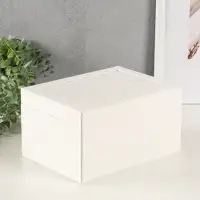 Шкатулка кожзам для украшений 3 яруса, цвет белый 23*17,5*13,5 см