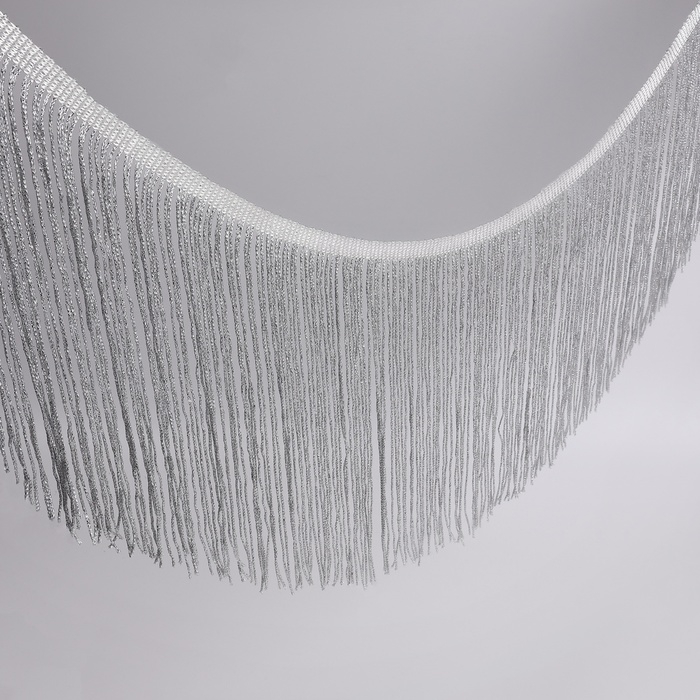Тесьма декоративная «Бахрома», 20 см, 5 ± 0,5 м, цвет серебряный Тесьма декоративная «Бахрома», 20 см, 5 ± 0,5 м, цвет серебряный