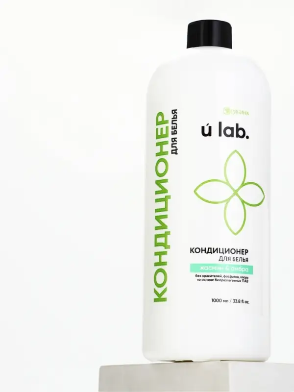 Кондиционер для белья, аромат жасмин и амбра, 1000 мл, ULAB