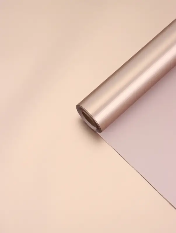 Плёнка матовая для цветов и букетов, двухсторонняя &laquo;Цветной блеск&raquo; пудра, бронза, 0.58&times;10 м
