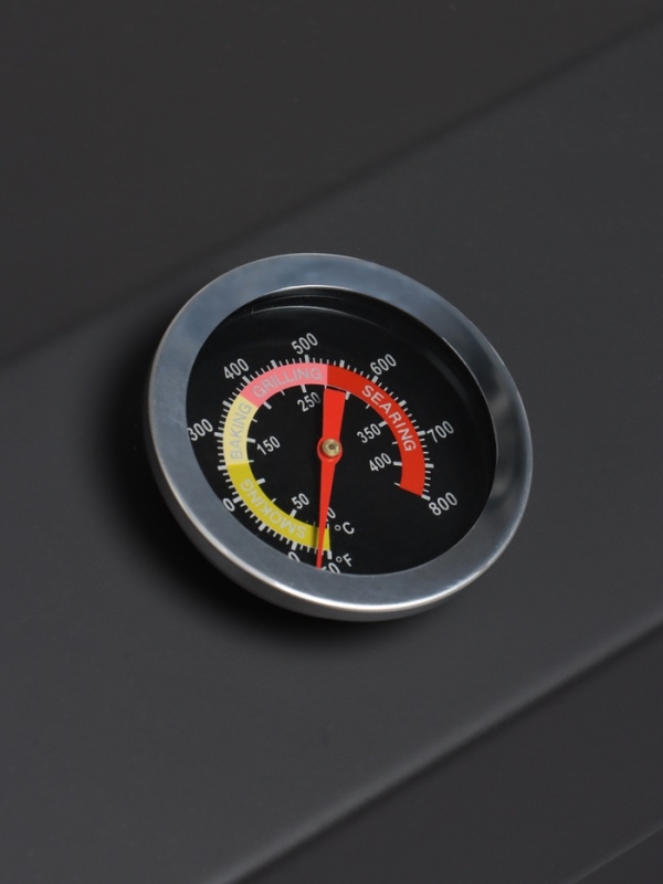 Мангал GrilMe MAX, 35 х 115 х 83 см, сталь 2 мм, термометр, 2 полки, колёса