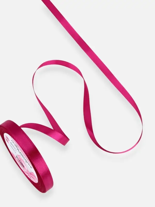 Лента атласная, 10 мм, 23±1 м, ярко-розовая №95 Лента атласная, 10 мм, 23±1 м, ярко-розовая №95