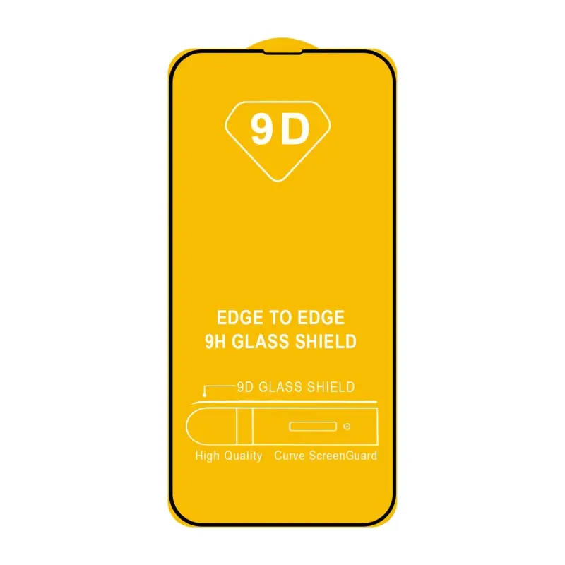 Защитное стекло для iPhone 13 Pro Max/14 Plus Full Glue с рамкой 2.5D черное (25 шт./уп.)