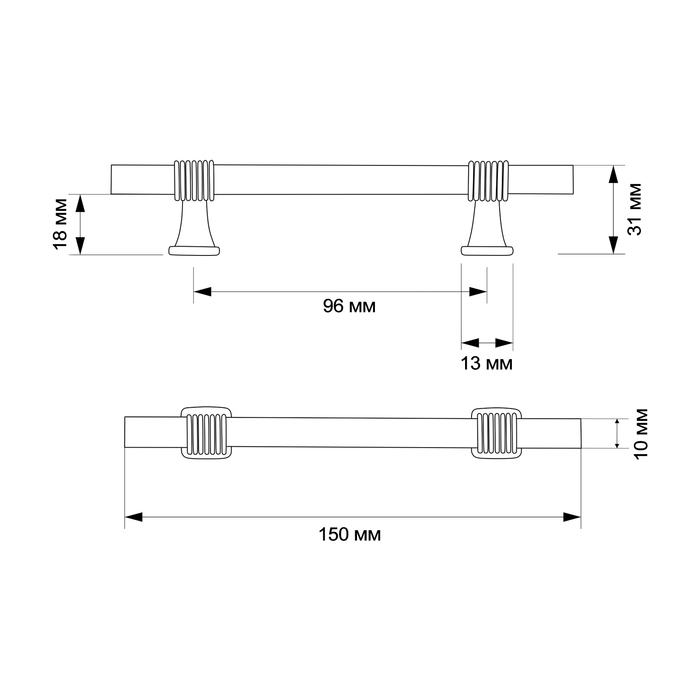 Ручка-скоба CAPPIO PK117, м/о 96 мм, цвет бежевый Ручка-скоба CAPPIO PK117, м/о 96 мм, цвет бежевый