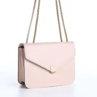 Сумка женская мессенджер на магните, 20&times;6&times;13 см, бежевая