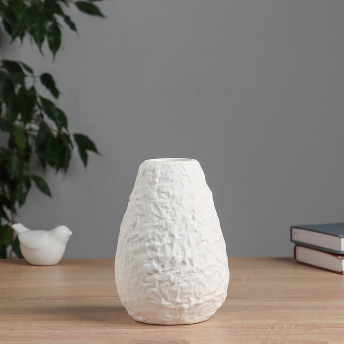 Ваза керамика настольная Ваза керамика настольная "Блейз" классик, 17,5х11,5 см, белый