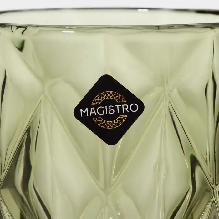 Бокалы для вина Magistro &laquo;Круиз&raquo;, 250 мл, 8&times;15.3 см, набор 6 шт., стекло, зелёные