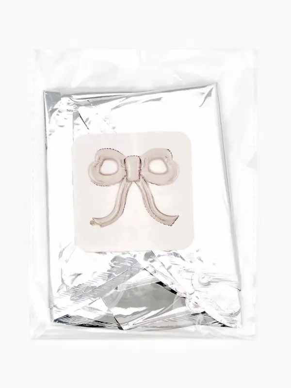 Воздушный шар фольгированный 22" "Бант" цвет серебро