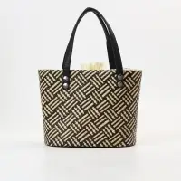 Сумка плетёная из пандана, 27&times;19&times;42 см, бежево-коричневая