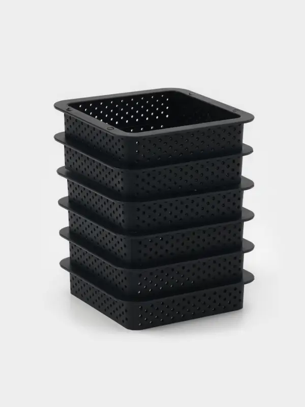 Формы для выпечки перфорированные Доляна &laquo;Квадрат&raquo;, набор 6 шт., пластик, 8&times;2 см, чёрные