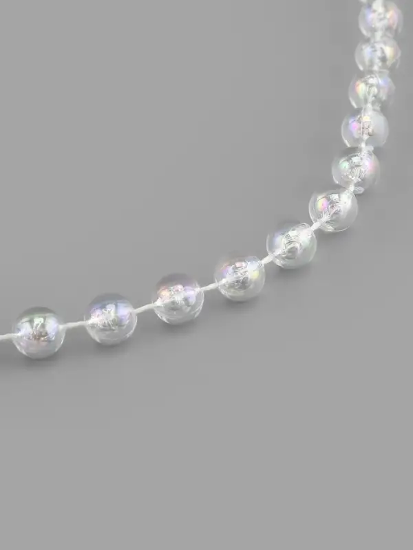 Бусы на нитях, с голографией, 8 мм, 9&plusmn;1 м, прозрачные