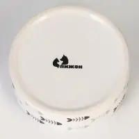 Миска &laquo;Рыбные косточки&raquo;, 300 мл, 12.5&times;4.5 см, керамика, серая, белая