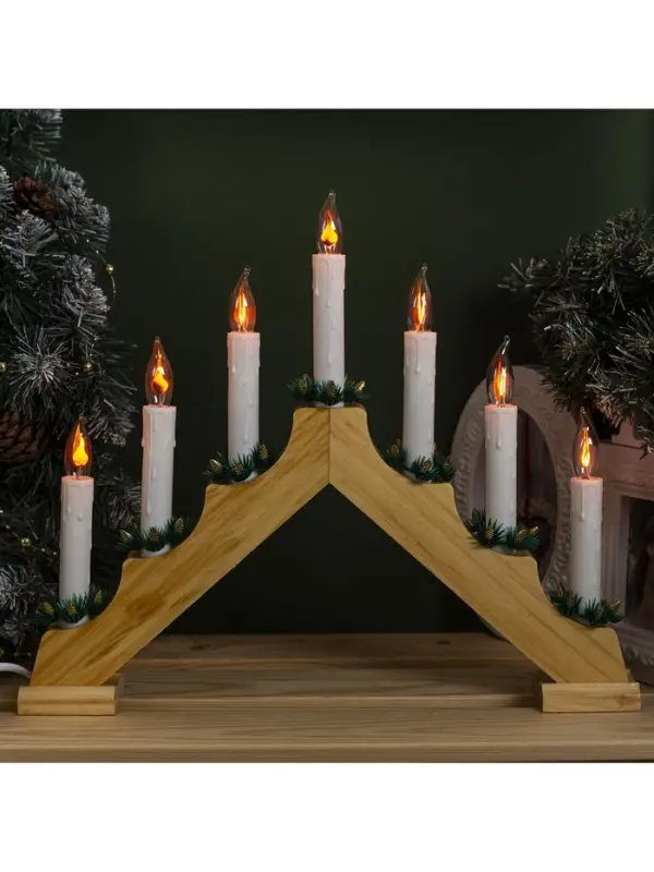 Светодиодная фигура &laquo;Рождественская горка&raquo; 39.5&times;33&times;5 см, дерево, 220 В, эффект пламени
