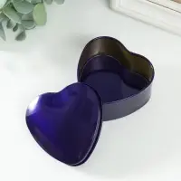 Шкатулка металл под свечу "Сердце. Металлик" фиолет 7х7х3,5 см