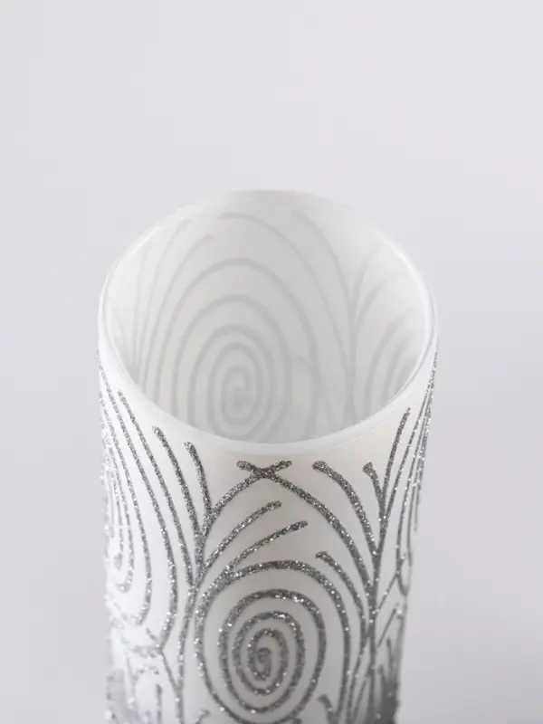 Ваза «Соблазн», прямая, h=26 см, стекло, бело-серебристая Ваза «Соблазн», прямая, h=26 см, стекло, бело-серебристая