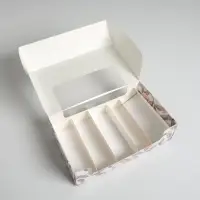 Коробка для эклеров, кондитерская упаковка, 5 вкладышей, Present, 25.2&times;15&times;7 см