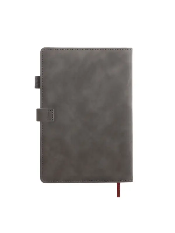 Ежедневник недатированный формат А5, с хлястиком, 80л, линия, пвх, Серый Ежедневник недатированный формат А5, с хлястиком, 80л, линия, пвх, Серый