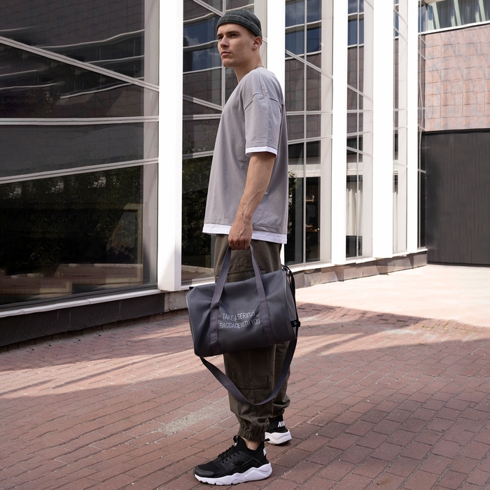 Сумка дорожная, TEXTURA, маленький размер, цвет серый Сумка дорожная, TEXTURA, маленький размер, цвет серый