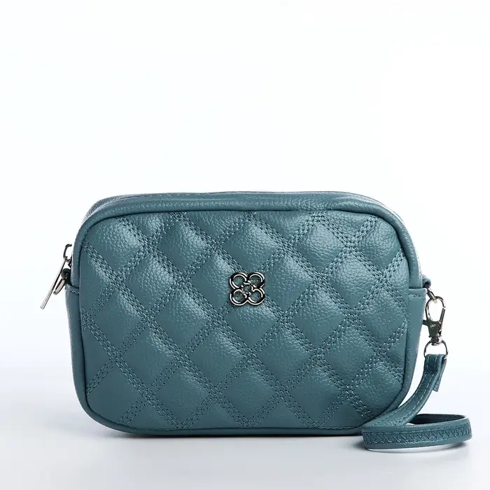 Сумка женская кросс-боди на молнии, 20&times;6.5&times;13 см, голубая