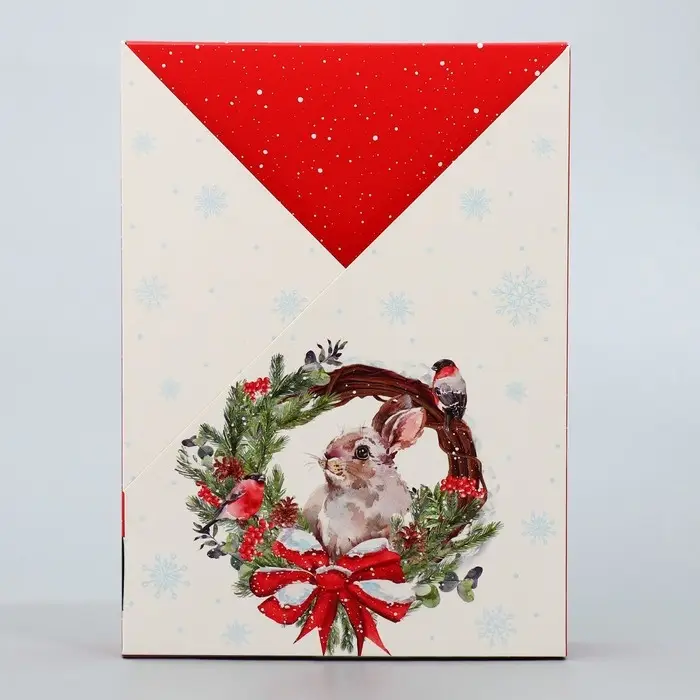 Коробка подарочная новогодняя складная «Новогодняя акварель», 21х 15 х 5 см Коробка подарочная новогодняя складная «Новогодняя акварель», 21х 15 х 5 см