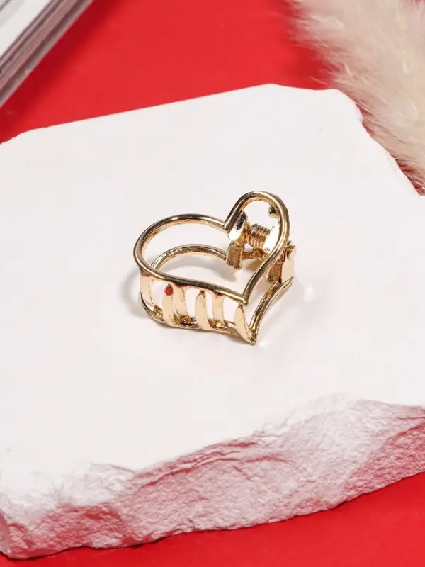 Крабик для волос &laquo;Маргарита&raquo;, сердце, 2.5 см, золотистый