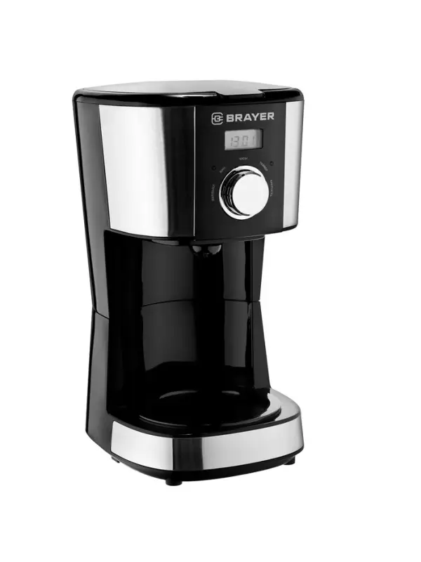Кофеварка BRAYER 1122BR, 900 Вт, 1.5 л, таймер, капельная, LCD-дисплей