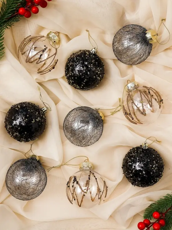 Набор шаров пластик d-8 см, 9 шт Набор шаров пластик d-8 см, 9 шт "Шаннен" созвездие